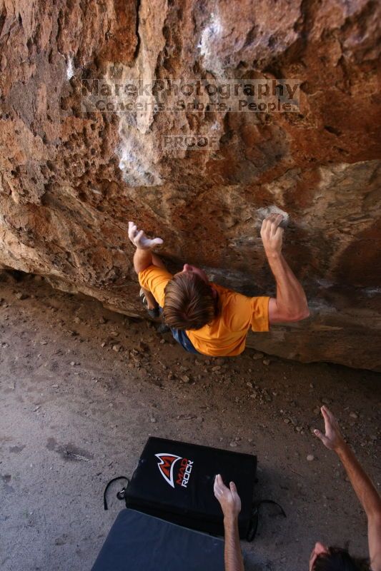 Rock climbing in Hueco Tanks State Park and Historic Site during the Hueco Tanks Awesome Fest 2.0 trip, Saturday, September 04, 2010.

Filename: SRM_20100904_13311401.JPG
Aperture: f/4.0
Shutter Speed: 1/400
Body: Canon EOS 20D
Lens: Canon EF 16-35mm f/2.8 L