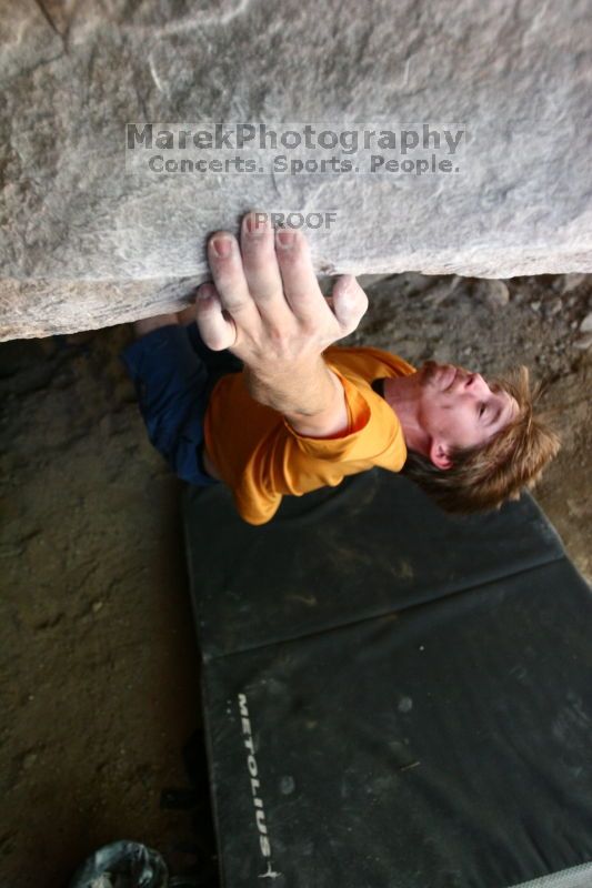 Rock climbing in Hueco Tanks State Park and Historic Site during the Hueco Tanks Awesome Fest 2.0 trip, Saturday, September 04, 2010.

Filename: SRM_20100904_15023137.JPG
Aperture: f/2.8
Shutter Speed: 1/200
Body: Canon EOS 20D
Lens: Canon EF 16-35mm f/2.8 L