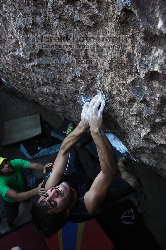 Rock climbing in Hueco Tanks State Park and Historic Site during the Hueco Tanks Awesome Fest 2.0 trip, Sunday, September 05, 2010.

Filename: SRM_20100905_19175746.JPG
Aperture: f/5.6
Shutter Speed: 1/250
Body: Canon EOS 20D
Lens: Canon EF 16-35mm f/2.8 L