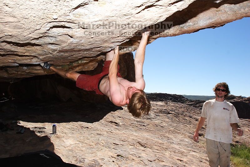 Rock climbing in Hueco Tanks State Park and Historic Site during the Hueco Tanks Awesome Fest 2.0 trip, Monday, September 06, 2010.

Filename: SRM_20100906_12164024.JPG
Aperture: f/10.0
Shutter Speed: 1/250
Body: Canon EOS 20D
Lens: Canon EF 16-35mm f/2.8 L