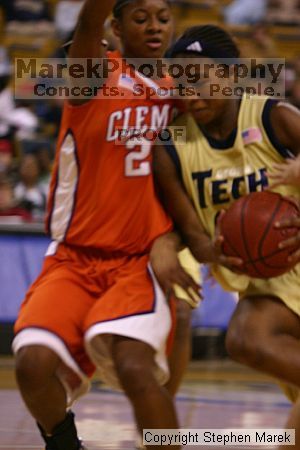 The Georgia Tech women's basketball team played Clemson.

Filename: img_0573_std.jpg
Aperture: f/2.8
Shutter Speed: 1/320
Body: Canon EOS DIGITAL REBEL
Lens: Canon EF 80-200mm f/2.8 L