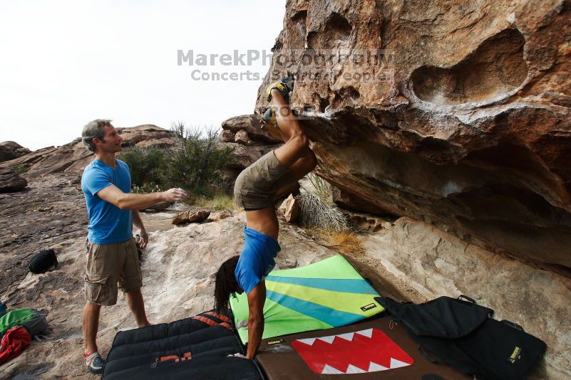 Bouldering in Hueco Tanks on 10/19/2018 with Blue Lizard Climbing and Yoga

Filename: SRM_20181019_0942360.jpg
Aperture: f/5.6
Shutter Speed: 1/800
Body: Canon EOS-1D Mark II
Lens: Canon EF 16-35mm f/2.8 L