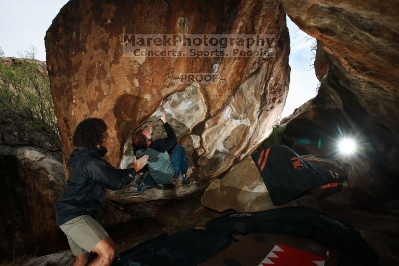 Bouldering in Hueco Tanks on 10/19/2018 with Blue Lizard Climbing and Yoga

Filename: SRM_20181019_1048230.jpg
Aperture: f/8.0
Shutter Speed: 1/250
Body: Canon EOS-1D Mark II
Lens: Canon EF 16-35mm f/2.8 L