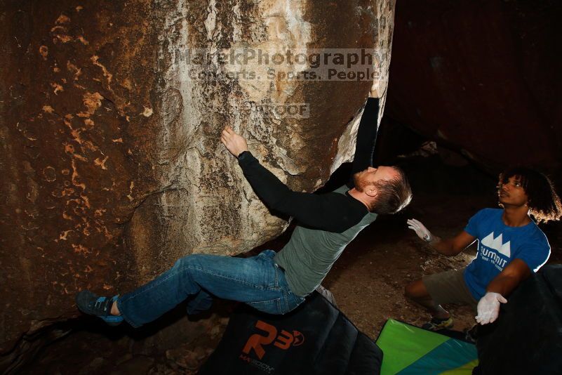 Bouldering in Hueco Tanks on 10/19/2018 with Blue Lizard Climbing and Yoga

Filename: SRM_20181019_1723020.jpg
Aperture: f/7.1
Shutter Speed: 1/250
Body: Canon EOS-1D Mark II
Lens: Canon EF 16-35mm f/2.8 L