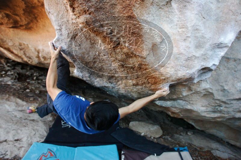 Bouldering in Hueco Tanks on 11/02/2018 with Blue Lizard Climbing and Yoga

Filename: SRM_20181102_1212310.jpg
Aperture: f/4.0
Shutter Speed: 1/200
Body: Canon EOS-1D Mark II
Lens: Canon EF 16-35mm f/2.8 L