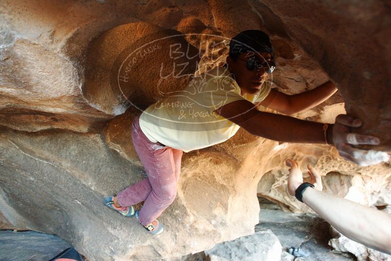 Bouldering in Hueco Tanks on 11/03/2018 with Blue Lizard Climbing and Yoga

Filename: SRM_20181103_1613350.jpg
Aperture: f/2.8
Shutter Speed: 1/100
Body: Canon EOS-1D Mark II
Lens: Canon EF 16-35mm f/2.8 L