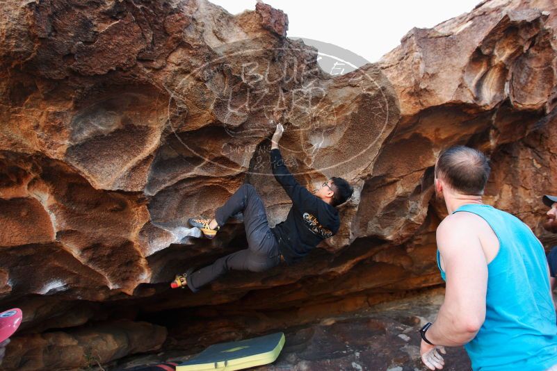 Bouldering in Hueco Tanks on 11/03/2018 with Blue Lizard Climbing and Yoga

Filename: SRM_20181103_1634550.jpg
Aperture: f/4.0
Shutter Speed: 1/250
Body: Canon EOS-1D Mark II
Lens: Canon EF 16-35mm f/2.8 L