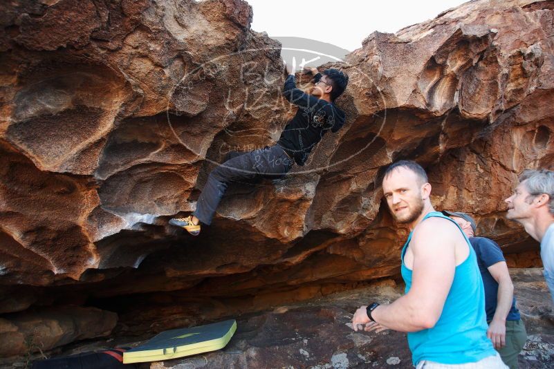 Bouldering in Hueco Tanks on 11/03/2018 with Blue Lizard Climbing and Yoga

Filename: SRM_20181103_1635050.jpg
Aperture: f/4.0
Shutter Speed: 1/250
Body: Canon EOS-1D Mark II
Lens: Canon EF 16-35mm f/2.8 L