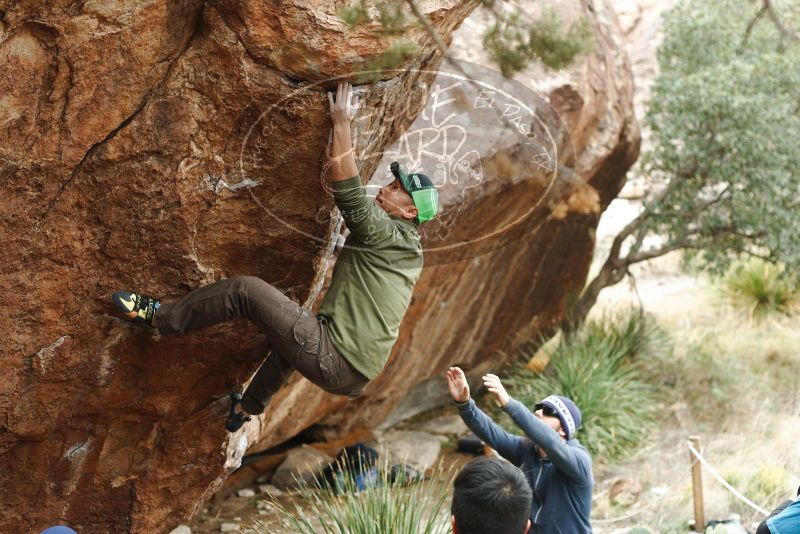 Bouldering in Hueco Tanks on 11/10/2018 with Blue Lizard Climbing and Yoga

Filename: SRM_20181110_1147250.jpg
Aperture: f/3.2
Shutter Speed: 1/500
Body: Canon EOS-1D Mark II
Lens: Canon EF 50mm f/1.8 II