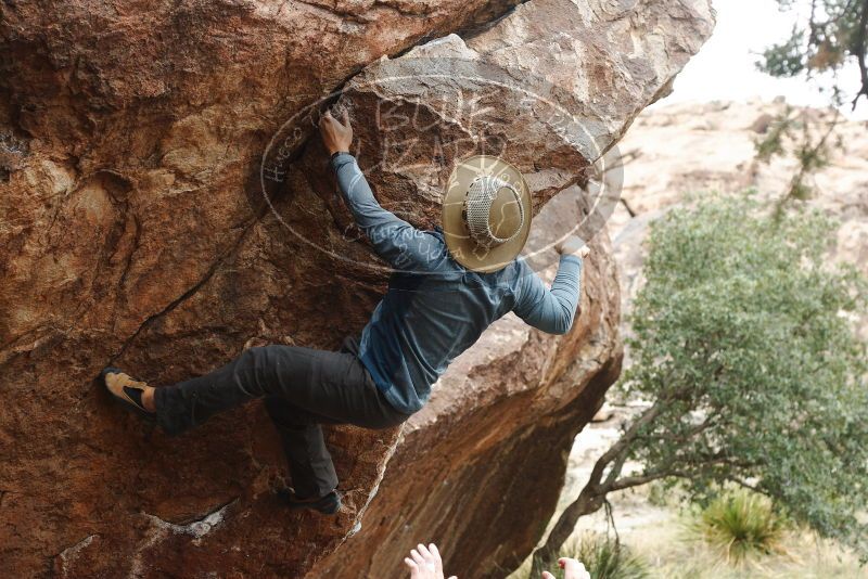 Bouldering in Hueco Tanks on 11/10/2018 with Blue Lizard Climbing and Yoga

Filename: SRM_20181110_1206420.jpg
Aperture: f/4.0
Shutter Speed: 1/500
Body: Canon EOS-1D Mark II
Lens: Canon EF 50mm f/1.8 II