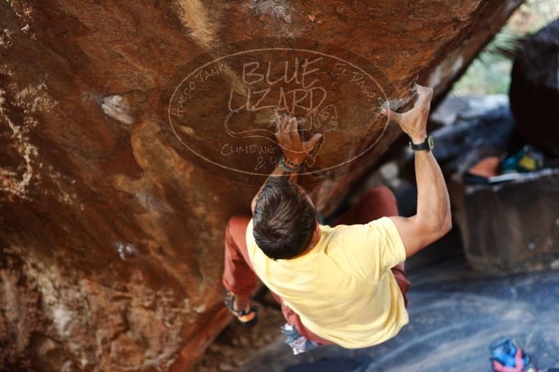 Bouldering in Hueco Tanks on 11/11/2018 with Blue Lizard Climbing and Yoga

Filename: SRM_20181111_1614290.jpg
Aperture: f/2.2
Shutter Speed: 1/250
Body: Canon EOS-1D Mark II
Lens: Canon EF 50mm f/1.8 II