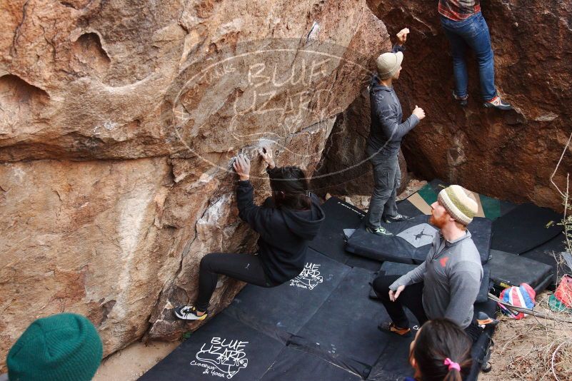 Bouldering in Hueco Tanks on 11/24/2018 with Blue Lizard Climbing and Yoga

Filename: SRM_20181124_1046350.jpg
Aperture: f/4.5
Shutter Speed: 1/250
Body: Canon EOS-1D Mark II
Lens: Canon EF 16-35mm f/2.8 L