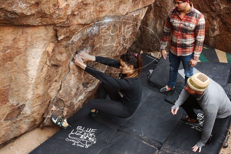 Bouldering in Hueco Tanks on 11/24/2018 with Blue Lizard Climbing and Yoga

Filename: SRM_20181124_1052330.jpg
Aperture: f/5.0
Shutter Speed: 1/250
Body: Canon EOS-1D Mark II
Lens: Canon EF 16-35mm f/2.8 L