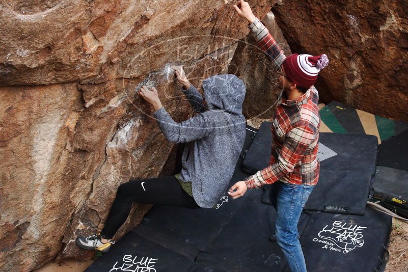 Bouldering in Hueco Tanks on 11/24/2018 with Blue Lizard Climbing and Yoga

Filename: SRM_20181124_1056410.jpg
Aperture: f/5.0
Shutter Speed: 1/250
Body: Canon EOS-1D Mark II
Lens: Canon EF 16-35mm f/2.8 L