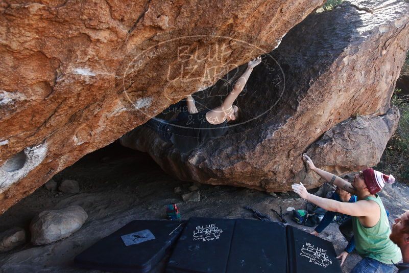 Bouldering in Hueco Tanks on 11/24/2018 with Blue Lizard Climbing and Yoga

Filename: SRM_20181124_1311431.jpg
Aperture: f/5.6
Shutter Speed: 1/250
Body: Canon EOS-1D Mark II
Lens: Canon EF 16-35mm f/2.8 L