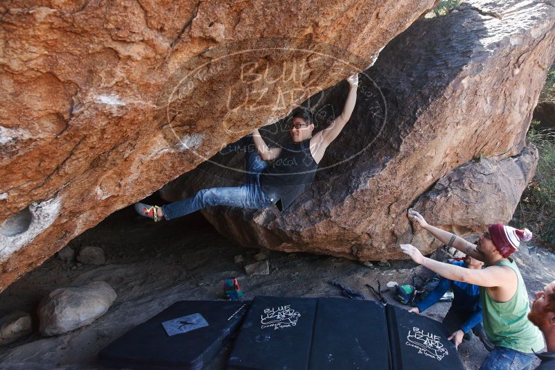 Bouldering in Hueco Tanks on 11/24/2018 with Blue Lizard Climbing and Yoga

Filename: SRM_20181124_1311461.jpg
Aperture: f/5.6
Shutter Speed: 1/250
Body: Canon EOS-1D Mark II
Lens: Canon EF 16-35mm f/2.8 L