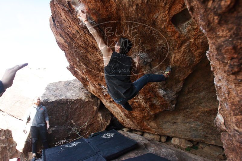 Bouldering in Hueco Tanks on 11/24/2018 with Blue Lizard Climbing and Yoga

Filename: SRM_20181124_1320540.jpg
Aperture: f/6.3
Shutter Speed: 1/250
Body: Canon EOS-1D Mark II
Lens: Canon EF 16-35mm f/2.8 L