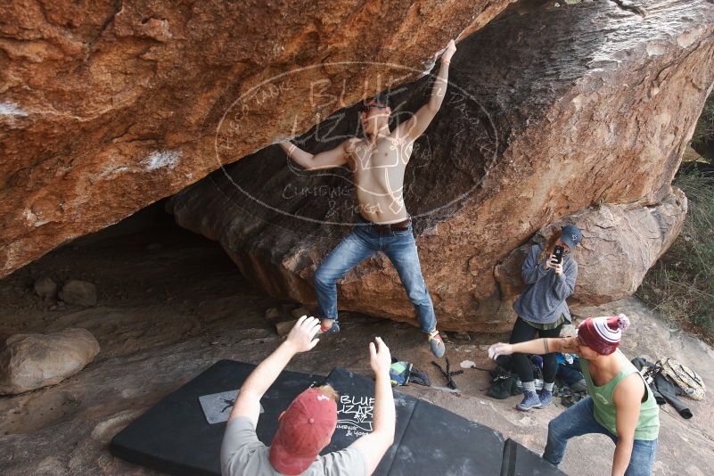 Bouldering in Hueco Tanks on 11/24/2018 with Blue Lizard Climbing and Yoga

Filename: SRM_20181124_1330370.jpg
Aperture: f/5.6
Shutter Speed: 1/250
Body: Canon EOS-1D Mark II
Lens: Canon EF 16-35mm f/2.8 L