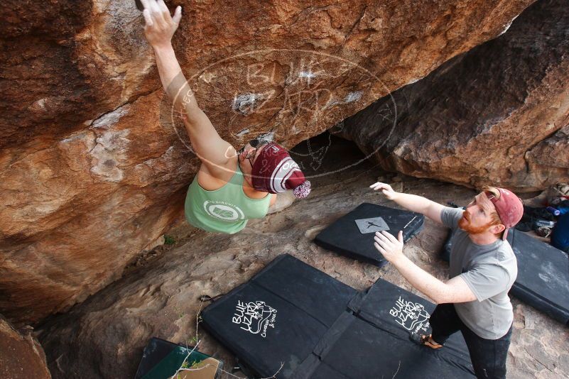 Bouldering in Hueco Tanks on 11/24/2018 with Blue Lizard Climbing and Yoga

Filename: SRM_20181124_1333400.jpg
Aperture: f/6.3
Shutter Speed: 1/250
Body: Canon EOS-1D Mark II
Lens: Canon EF 16-35mm f/2.8 L