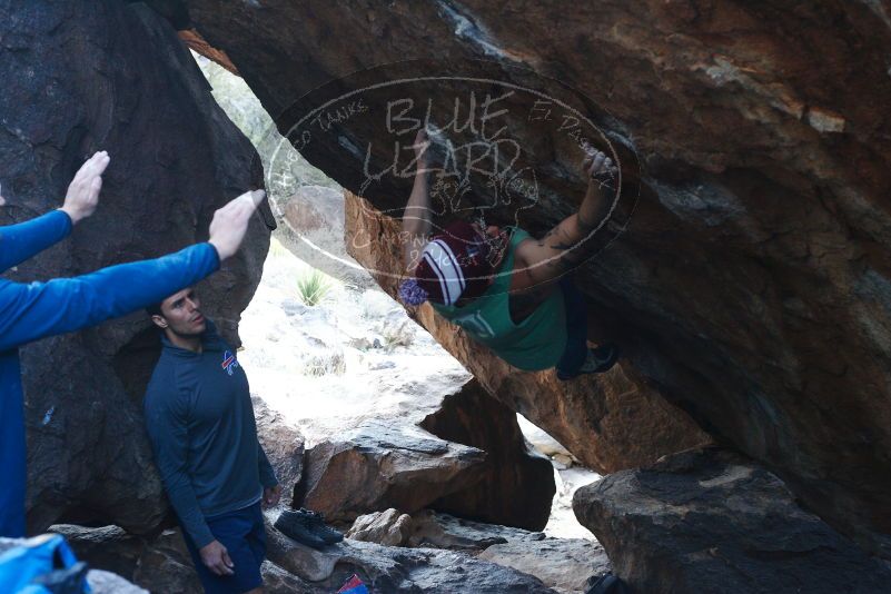 Bouldering in Hueco Tanks on 11/24/2018 with Blue Lizard Climbing and Yoga

Filename: SRM_20181124_1557050.jpg
Aperture: f/5.0
Shutter Speed: 1/250
Body: Canon EOS-1D Mark II
Lens: Canon EF 50mm f/1.8 II