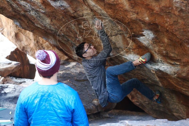 Bouldering in Hueco Tanks on 11/24/2018 with Blue Lizard Climbing and Yoga

Filename: SRM_20181124_1602051.jpg
Aperture: f/3.2
Shutter Speed: 1/250
Body: Canon EOS-1D Mark II
Lens: Canon EF 50mm f/1.8 II