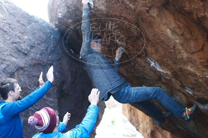 Bouldering in Hueco Tanks on 11/24/2018 with Blue Lizard Climbing and Yoga

Filename: SRM_20181124_1602301.jpg
Aperture: f/4.0
Shutter Speed: 1/250
Body: Canon EOS-1D Mark II
Lens: Canon EF 50mm f/1.8 II