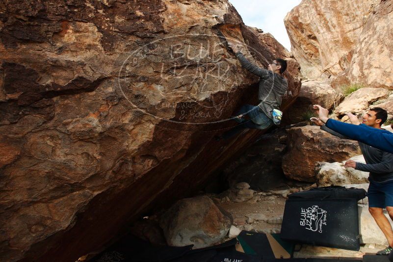 Bouldering in Hueco Tanks on 11/24/2018 with Blue Lizard Climbing and Yoga

Filename: SRM_20181124_1704140.jpg
Aperture: f/8.0
Shutter Speed: 1/250
Body: Canon EOS-1D Mark II
Lens: Canon EF 16-35mm f/2.8 L