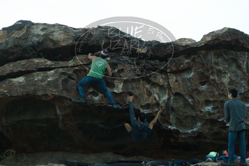 Bouldering in Hueco Tanks on 11/24/2018 with Blue Lizard Climbing and Yoga

Filename: SRM_20181124_1806120.jpg
Aperture: f/2.5
Shutter Speed: 1/200
Body: Canon EOS-1D Mark II
Lens: Canon EF 50mm f/1.8 II