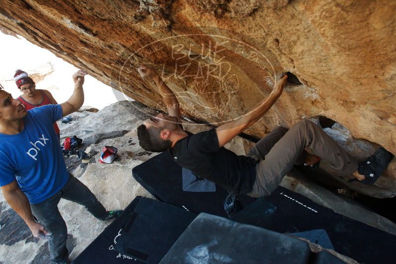 Bouldering in Hueco Tanks on 11/23/2018 with Blue Lizard Climbing and Yoga

Filename: SRM_20181123_1331050.jpg
Aperture: f/5.6
Shutter Speed: 1/500
Body: Canon EOS-1D Mark II
Lens: Canon EF 16-35mm f/2.8 L