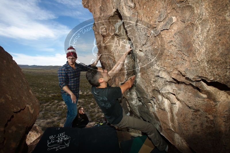 Bouldering in Hueco Tanks on 11/23/2018 with Blue Lizard Climbing and Yoga

Filename: SRM_20181123_1422420.jpg
Aperture: f/5.6
Shutter Speed: 1/250
Body: Canon EOS-1D Mark II
Lens: Canon EF 16-35mm f/2.8 L