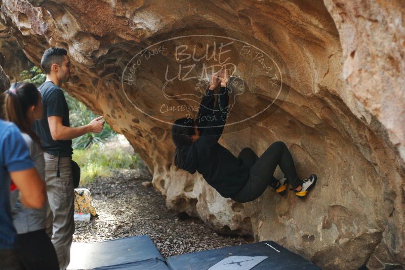 Bouldering in Hueco Tanks on 11/23/2018 with Blue Lizard Climbing and Yoga

Filename: SRM_20181123_1640140.jpg
Aperture: f/2.2
Shutter Speed: 1/250
Body: Canon EOS-1D Mark II
Lens: Canon EF 50mm f/1.8 II