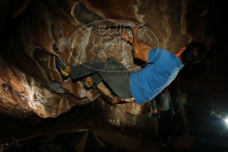 Bouldering in Hueco Tanks on 11/23/2018 with Blue Lizard Climbing and Yoga

Filename: SRM_20181123_1724050.jpg
Aperture: f/8.0
Shutter Speed: 1/250
Body: Canon EOS-1D Mark II
Lens: Canon EF 16-35mm f/2.8 L