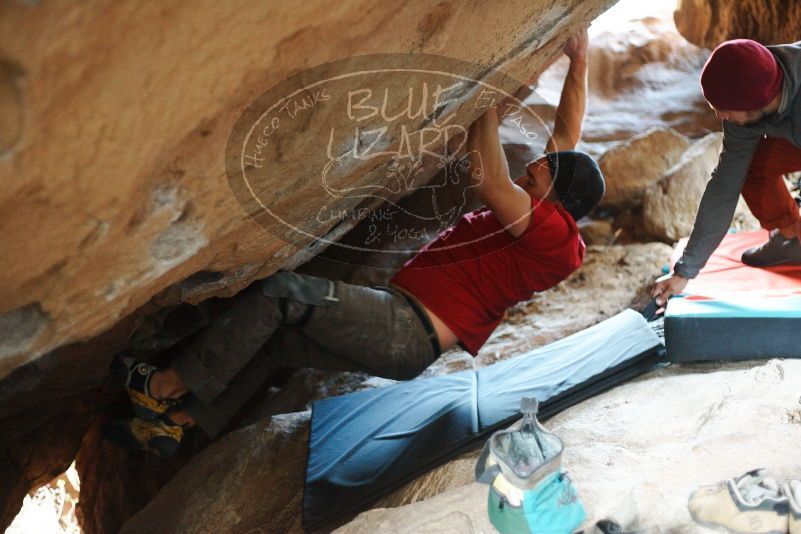 Bouldering in Hueco Tanks on 11/09/2018 with Blue Lizard Climbing and Yoga

Filename: SRM_20181109_1602560.jpg
Aperture: f/2.0
Shutter Speed: 1/60
Body: Canon EOS-1D Mark II
Lens: Canon EF 50mm f/1.8 II