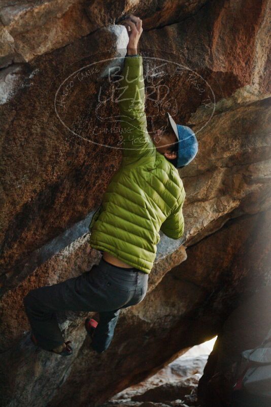 Bouldering in Hueco Tanks on 12/01/2018 with Blue Lizard Climbing and Yoga

Filename: SRM_20181201_1049130.jpg
Aperture: f/2.2
Shutter Speed: 1/250
Body: Canon EOS-1D Mark II
Lens: Canon EF 50mm f/1.8 II