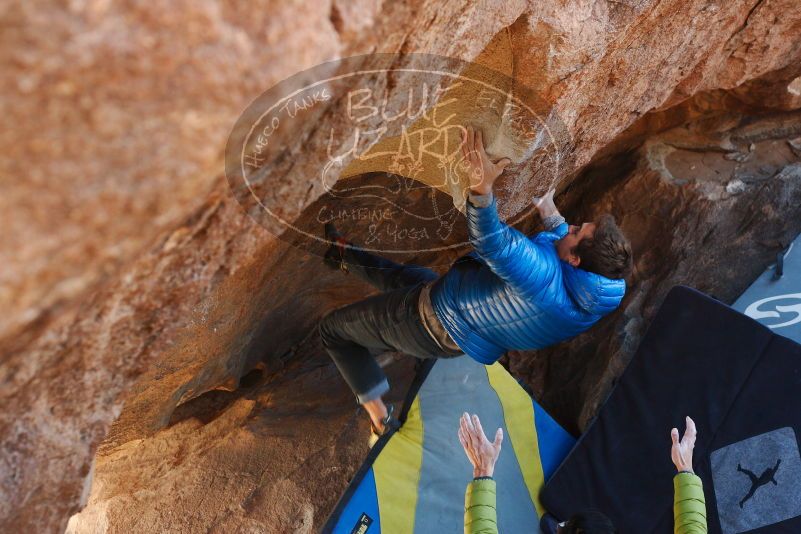 Bouldering in Hueco Tanks on 12/01/2018 with Blue Lizard Climbing and Yoga

Filename: SRM_20181201_1433571.jpg
Aperture: f/4.0
Shutter Speed: 1/250
Body: Canon EOS-1D Mark II
Lens: Canon EF 50mm f/1.8 II