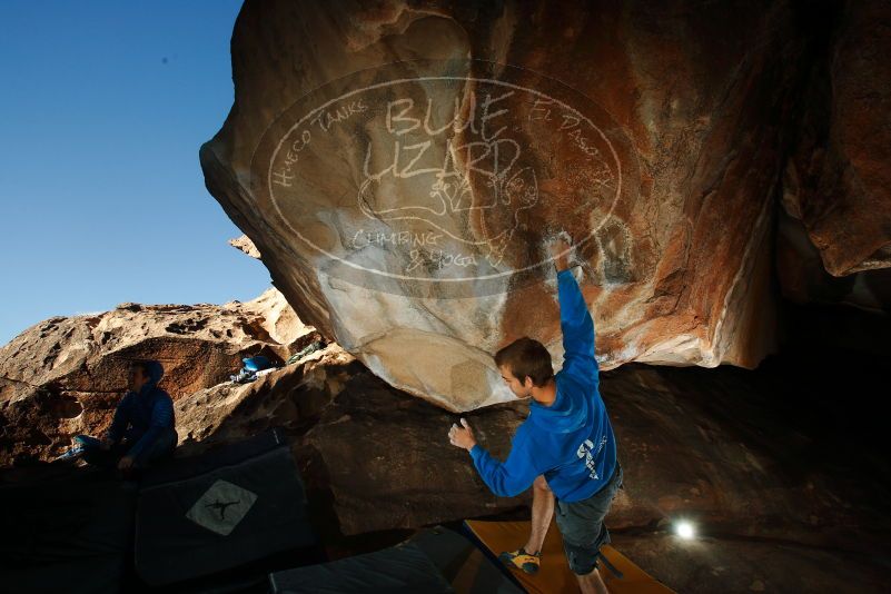 Bouldering in Hueco Tanks on 12/01/2018 with Blue Lizard Climbing and Yoga

Filename: SRM_20181201_1621310.jpg
Aperture: f/8.0
Shutter Speed: 1/250
Body: Canon EOS-1D Mark II
Lens: Canon EF 16-35mm f/2.8 L