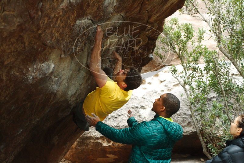 Bouldering in Hueco Tanks on 12/02/2018 with Blue Lizard Climbing and Yoga

Filename: SRM_20181202_1228040.jpg
Aperture: f/4.0
Shutter Speed: 1/250
Body: Canon EOS-1D Mark II
Lens: Canon EF 50mm f/1.8 II