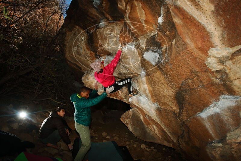 Bouldering in Hueco Tanks on 12/02/2018 with Blue Lizard Climbing and Yoga

Filename: SRM_20181202_1623040.jpg
Aperture: f/7.1
Shutter Speed: 1/250
Body: Canon EOS-1D Mark II
Lens: Canon EF 16-35mm f/2.8 L