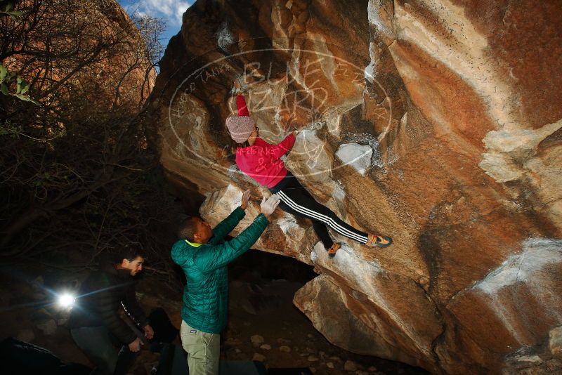 Bouldering in Hueco Tanks on 12/02/2018 with Blue Lizard Climbing and Yoga

Filename: SRM_20181202_1623310.jpg
Aperture: f/7.1
Shutter Speed: 1/250
Body: Canon EOS-1D Mark II
Lens: Canon EF 16-35mm f/2.8 L