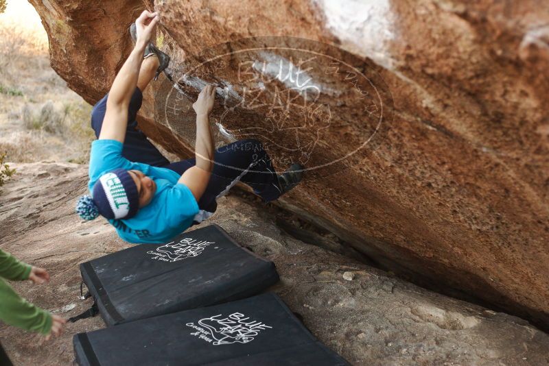 Bouldering in Hueco Tanks on 12/23/2018 with Blue Lizard Climbing and Yoga

Filename: SRM_20181223_1655360.jpg
Aperture: f/2.8
Shutter Speed: 1/320
Body: Canon EOS-1D Mark II
Lens: Canon EF 50mm f/1.8 II