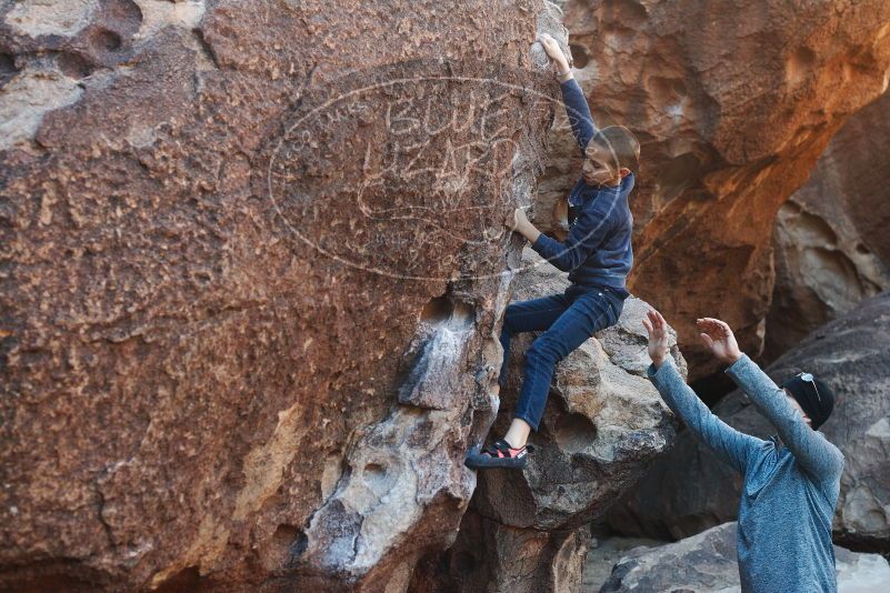 Bouldering in Hueco Tanks on 12/24/2018 with Blue Lizard Climbing and Yoga

Filename: SRM_20181224_1019260.jpg
Aperture: f/4.0
Shutter Speed: 1/320
Body: Canon EOS-1D Mark II
Lens: Canon EF 50mm f/1.8 II