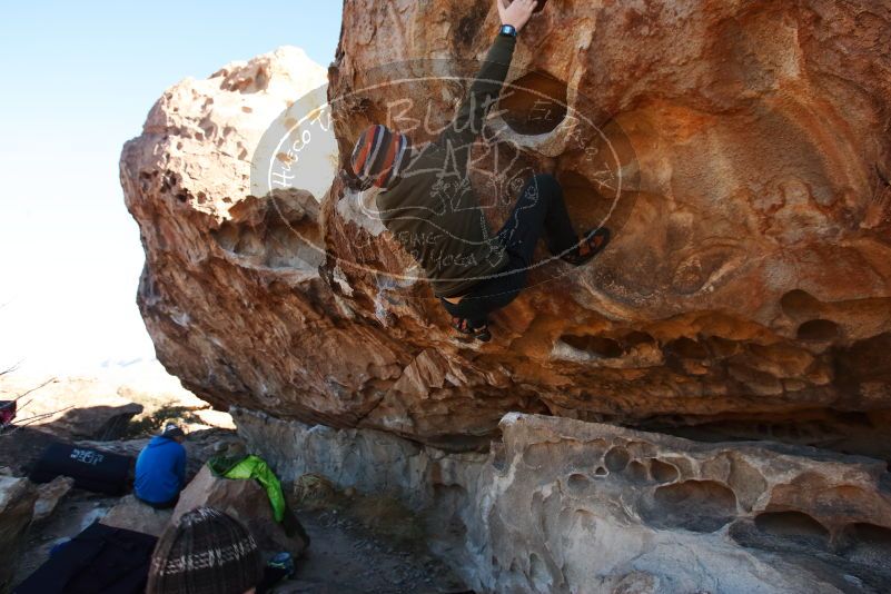 Bouldering in Hueco Tanks on 12/30/2018 with Blue Lizard Climbing and Yoga

Filename: SRM_20181230_1048170.jpg
Aperture: f/5.0
Shutter Speed: 1/250
Body: Canon EOS-1D Mark II
Lens: Canon EF 16-35mm f/2.8 L