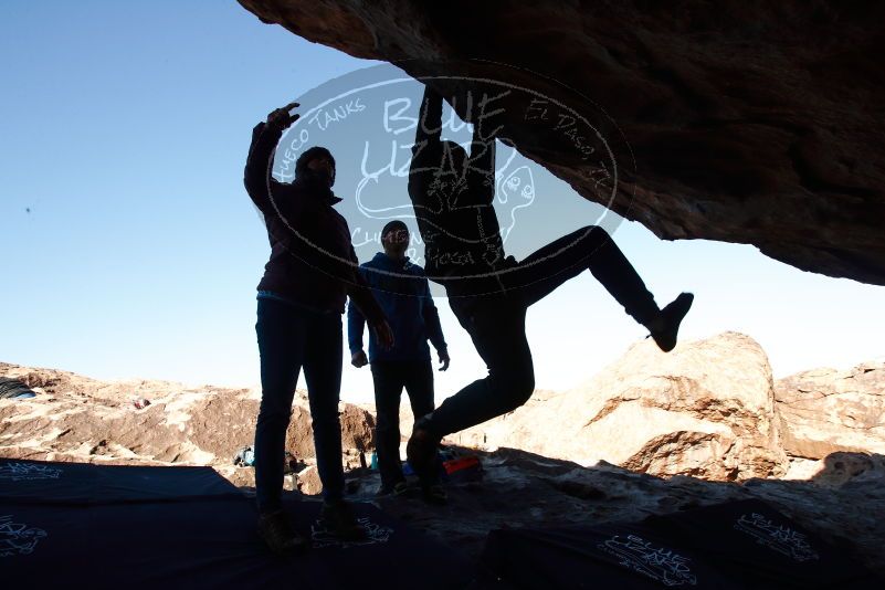 Bouldering in Hueco Tanks on 12/30/2018 with Blue Lizard Climbing and Yoga

Filename: SRM_20181230_1121030.jpg
Aperture: f/11.0
Shutter Speed: 1/250
Body: Canon EOS-1D Mark II
Lens: Canon EF 16-35mm f/2.8 L