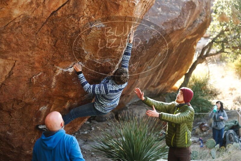 Bouldering in Hueco Tanks on 12/30/2018 with Blue Lizard Climbing and Yoga

Filename: SRM_20181230_1538470.jpg
Aperture: f/3.2
Shutter Speed: 1/400
Body: Canon EOS-1D Mark II
Lens: Canon EF 50mm f/1.8 II