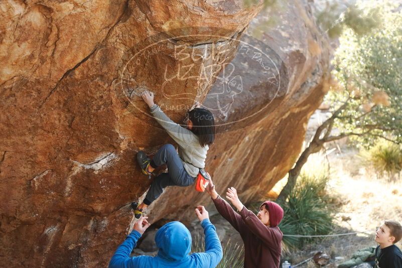 Bouldering in Hueco Tanks on 12/30/2018 with Blue Lizard Climbing and Yoga

Filename: SRM_20181230_1559160.jpg
Aperture: f/3.2
Shutter Speed: 1/400
Body: Canon EOS-1D Mark II
Lens: Canon EF 50mm f/1.8 II