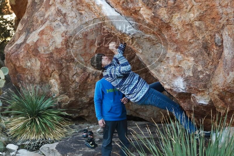 Bouldering in Hueco Tanks on 12/30/2018 with Blue Lizard Climbing and Yoga

Filename: SRM_20181230_1608580.jpg
Aperture: f/4.0
Shutter Speed: 1/250
Body: Canon EOS-1D Mark II
Lens: Canon EF 50mm f/1.8 II