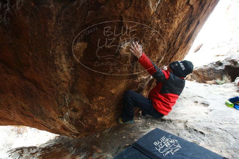 Bouldering in Hueco Tanks on 01/02/2019 with Blue Lizard Climbing and Yoga

Filename: SRM_20190102_1559070.jpg
Aperture: f/4.0
Shutter Speed: 1/250
Body: Canon EOS-1D Mark II
Lens: Canon EF 16-35mm f/2.8 L