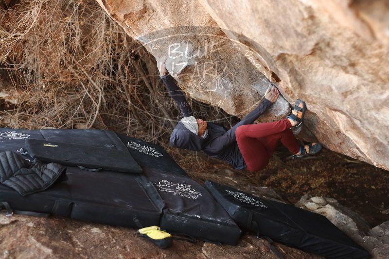 Bouldering in Hueco Tanks on 01/12/2019 with Blue Lizard Climbing and Yoga

Filename: SRM_20190112_1306200.jpg
Aperture: f/2.8
Shutter Speed: 1/320
Body: Canon EOS-1D Mark II
Lens: Canon EF 50mm f/1.8 II