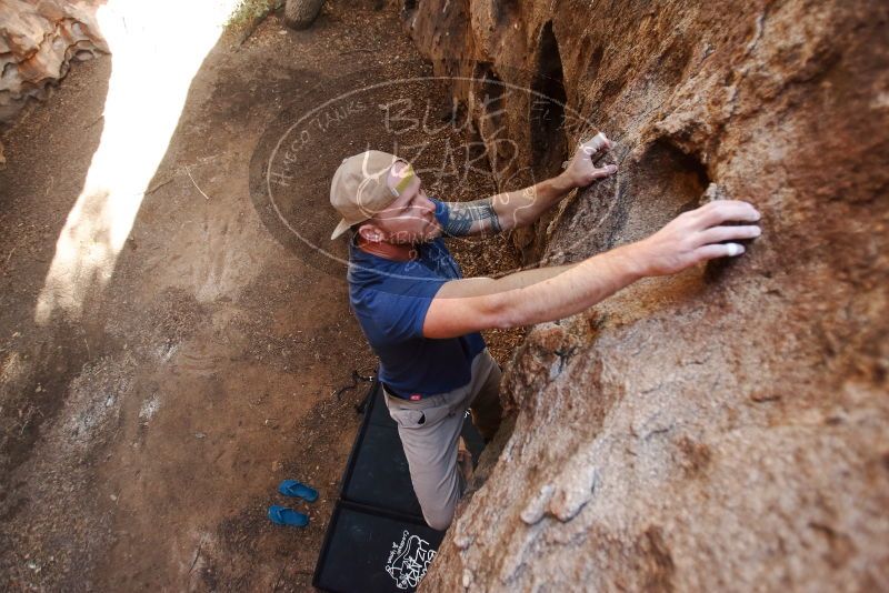 Bouldering in Hueco Tanks on 01/12/2019 with Blue Lizard Climbing and Yoga

Filename: SRM_20190112_1548210.jpg
Aperture: f/2.8
Shutter Speed: 1/200
Body: Canon EOS-1D Mark II
Lens: Canon EF 16-35mm f/2.8 L