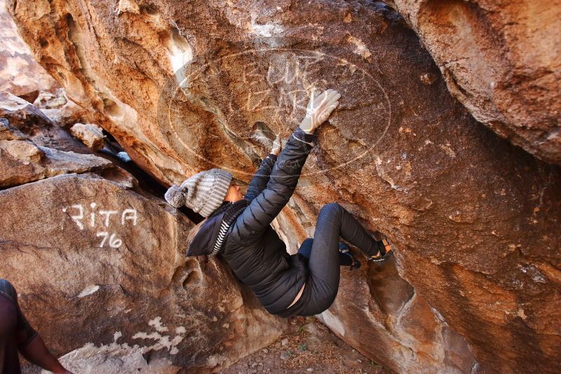 Bouldering in Hueco Tanks on 01/13/2019 with Blue Lizard Climbing and Yoga

Filename: SRM_20190113_1216530.jpg
Aperture: f/3.2
Shutter Speed: 1/400
Body: Canon EOS-1D Mark II
Lens: Canon EF 16-35mm f/2.8 L